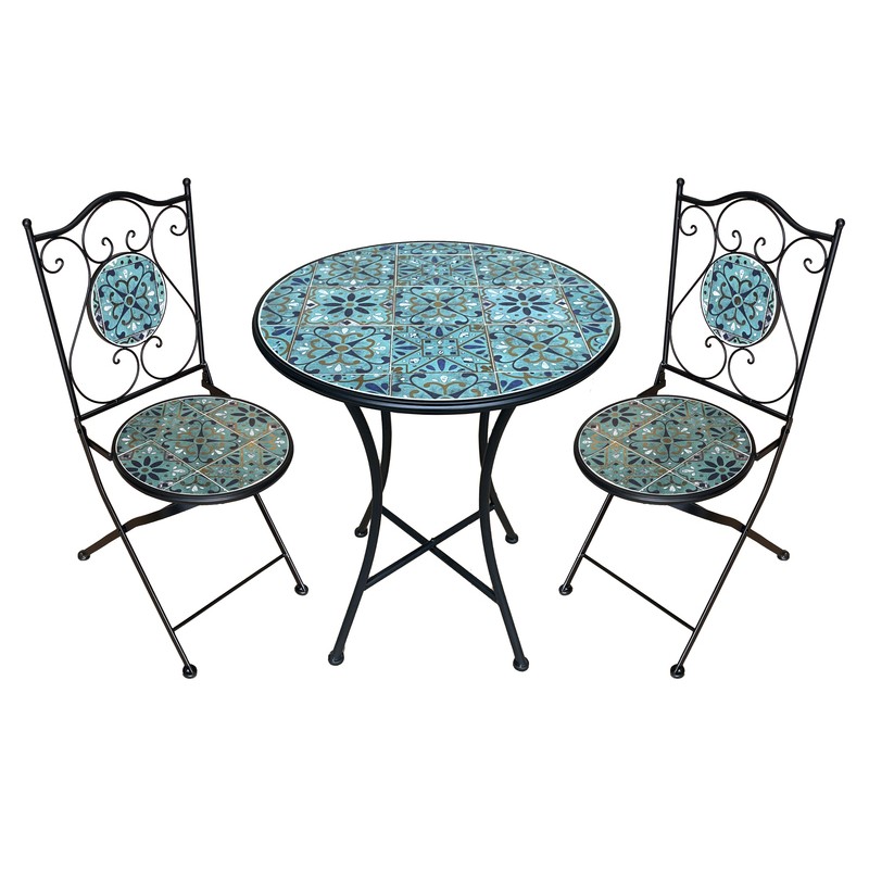 TAVOLO MOSAICO  C/2 SEDIE CM60X75