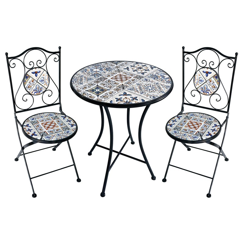 TAVOLO MOSAICO  C/2 SEDIE CM60X75