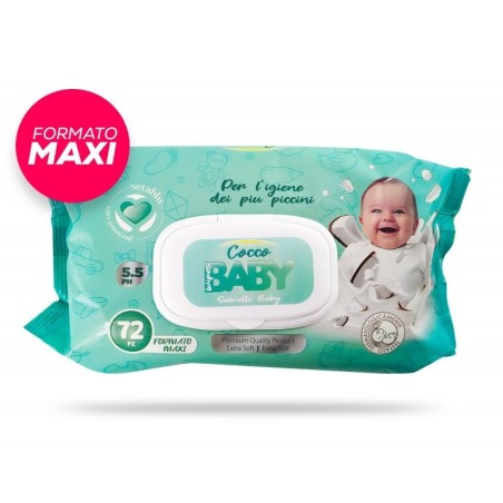 SALVIETTE BABY LATTE E COCCO 72PZ XXL