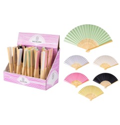 VENTAGLIO BAMBOO+CARTA 21CM 6COLORI ASS