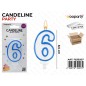 CANDELINA NUMERO 6 AZZURRA