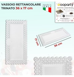 VASSOIO RETTANGOLARE TRINATO 36 17CM  PZ