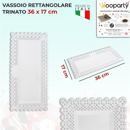 VASSOIO RETTANGOLARE TRINATO 36 17CM  PZ