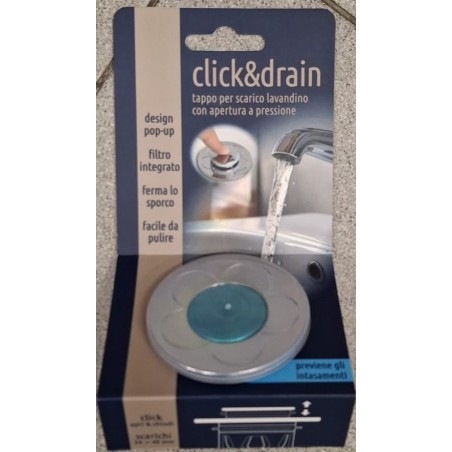 CLICK E DRAIN TAPPO SCARICO PER LAVANDINI APERT. A PRESSIONE
