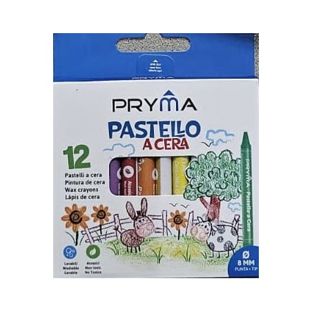 PRYMA PASTELLI CERA 9X0.8CM 12PZ BL.