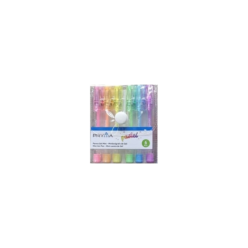 PRYMA PENNA GEL MINI 9CM 6PZ PASTELLO BL