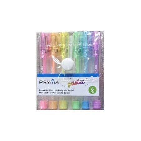 PRYMA PENNA GEL MINI 9CM 6PZ PASTELLO BL