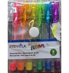 PRYMA PENNA GEL MINI 9CM 6PZ FLUORESCENT