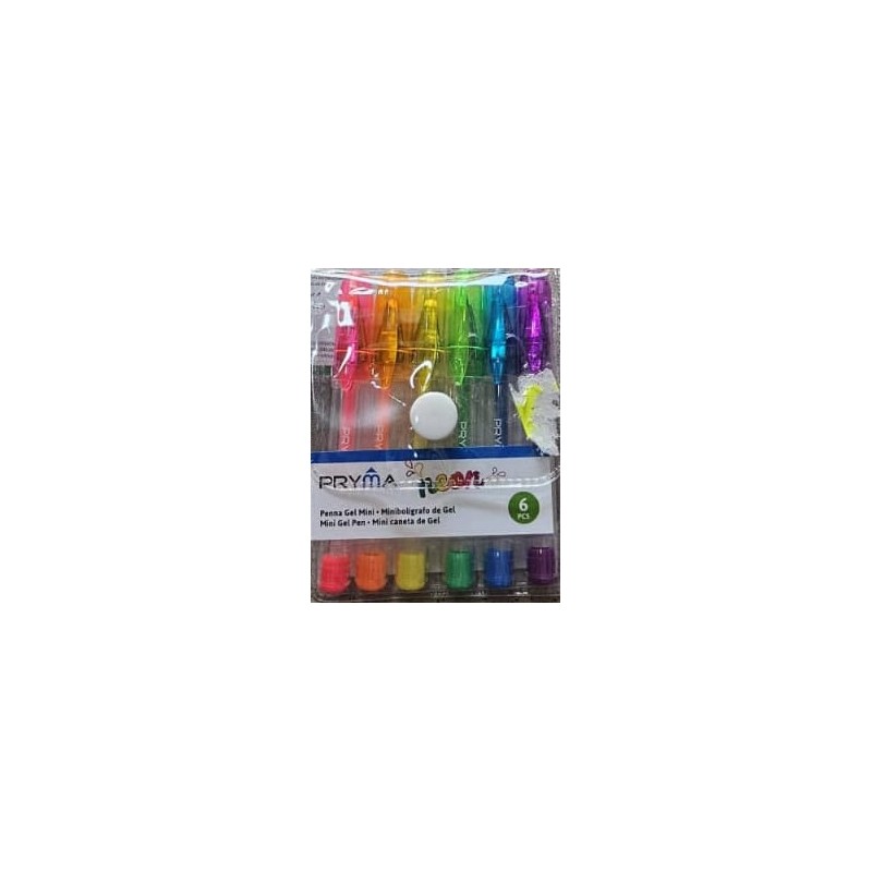 PRYMA PENNA GEL MINI 9CM 6PZ FLUORESCENT