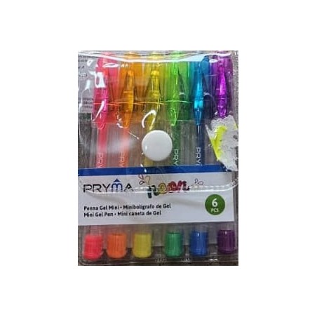 PRYMA PENNA GEL MINI 9CM 6PZ FLUORESCENT