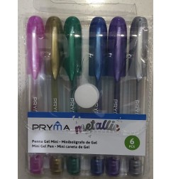 PRYMA PENNA GEL MINI 9CM 6PZ METALLICA B