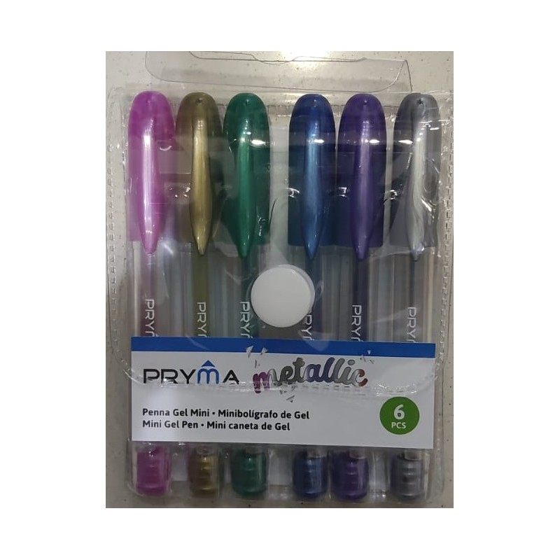PRYMA PENNA GEL MINI 9CM 6PZ METALLICA B