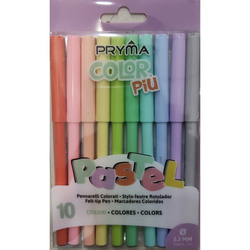 PRYMA PENNARELLI COLORPIU PASTEL 10PZ BL