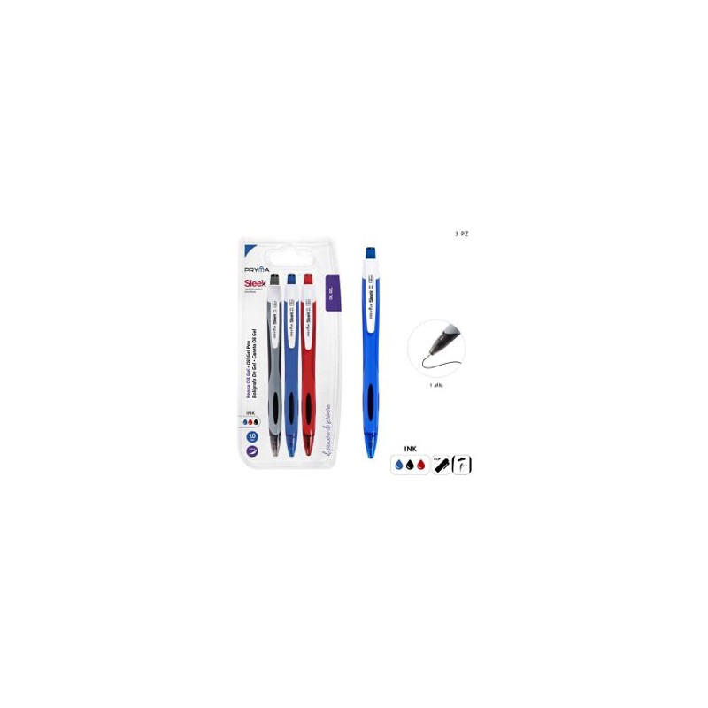 PRYMA PENNA OIL GEL SCATTO SLEEK 1MM 3PZ