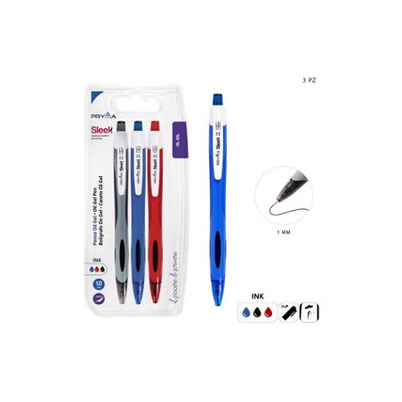 PRYMA PENNA OIL GEL SCATTO SLEEK 1MM 3PZ