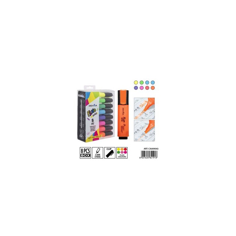 PRYMA EVIDENZIATORE SWING 2-5MM 8PZ FLUO