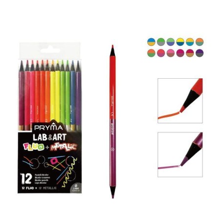 PRYMA PASTELLI DOUBLE NEON-METALLIC 12PZ