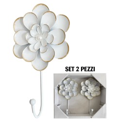 GANCIO FIORE IN METALLO GOLD RIM 2 PEZZI
