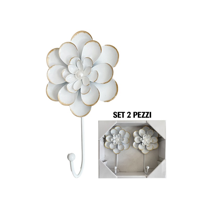 GANCIO FIORE IN METALLO GOLD RIM 2 PEZZI