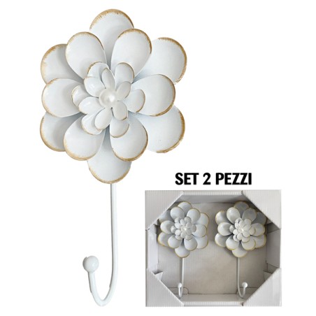 GANCIO FIORE IN METALLO GOLD RIM 2 PEZZI