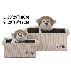 SCATOLA SOFT SCIMMIETTA BEIGE 39X29X17,5 CM