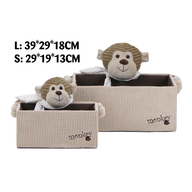 SCATOLA SOFT SCIMMIETTA BEIGE 39X29X17,5 CM