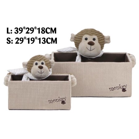 SCATOLA SOFT SCIMMIETTA BEIGE 39X29X17,5 CM
