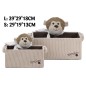 SCATOLA SOFT SCIMMIETTA BEIGE 39X29X17,5 CM