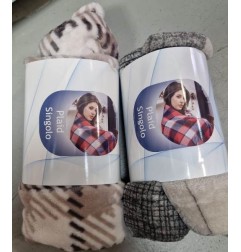 PLAID SINGOLO STAMPATO TINTA UNITA EMPORIO