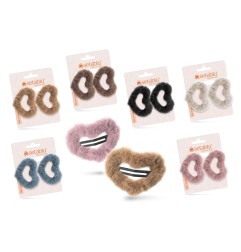 FERMAGLI CAPELLI IN PELUCHE CUORE CON