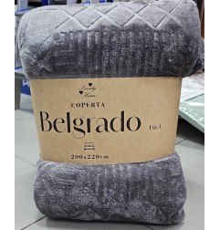 COPERTA  BELGRADO 200*220 GRIGIO DIS 01