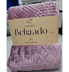 COPERTA  BELGRADO 200*220CM ROSA DIS 01