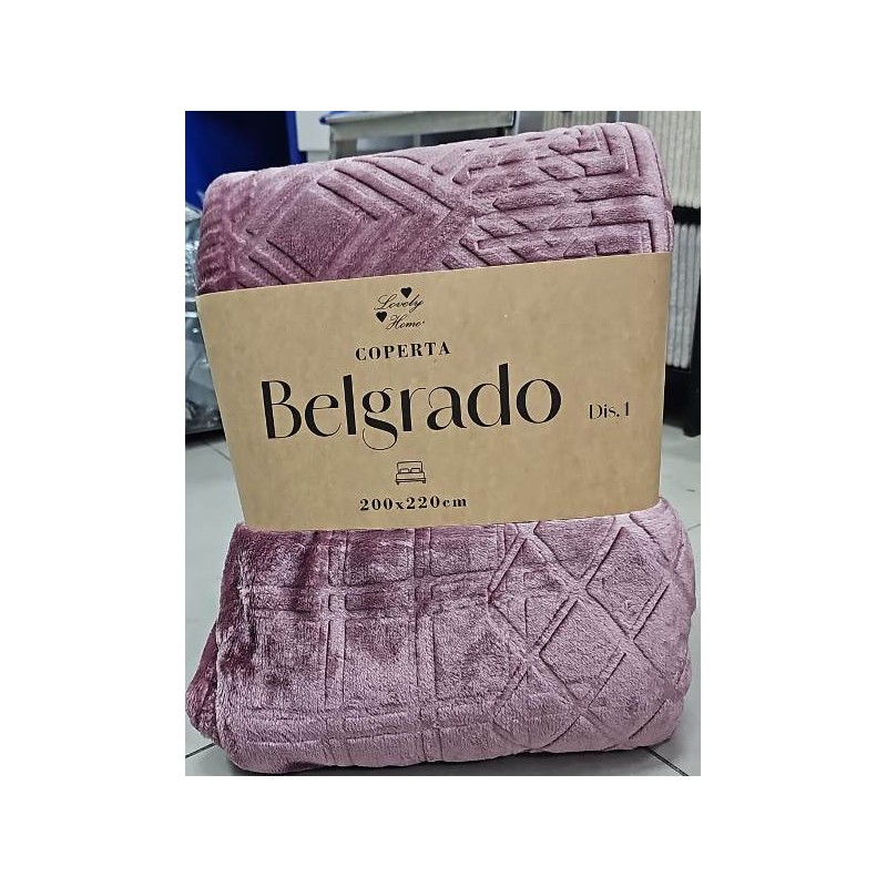 COPERTA  BELGRADO 200*220CM ROSA DIS 01