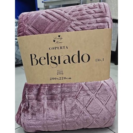 COPERTA  BELGRADO 200*220CM ROSA DIS 01