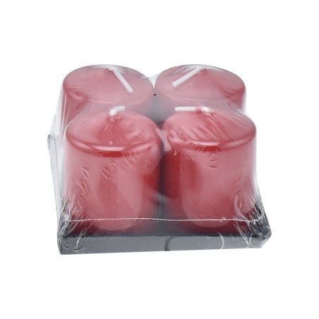 SET 4 CANDELE PILLAR DIA.3.9X5CM ROSSO L