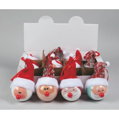 SFERA BABBO NATALE PVC CM8 2ASS