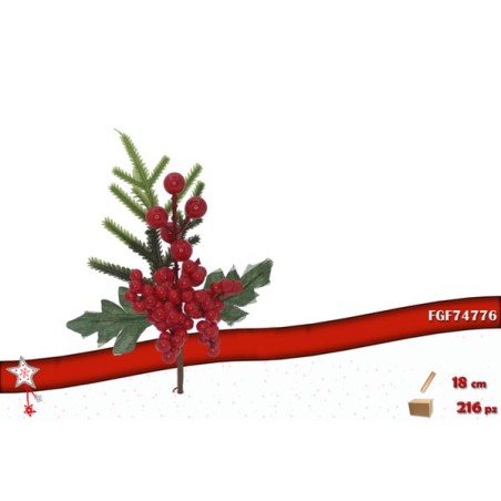 PICK CON BACCHE ROSSE E DECORAZIONI