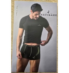 NAVIGARE BOXER+T-SHIRT GIROC.NERO