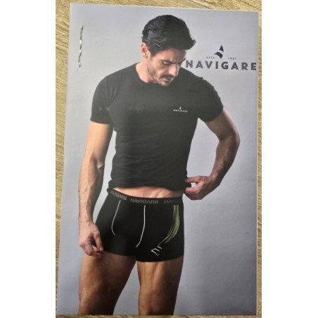 NAVIGARE BOXER+T-SHIRT GIROC.NERO