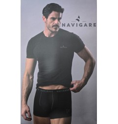 NAVIGARE BOXER+T-SHIRT GIROC.NERO