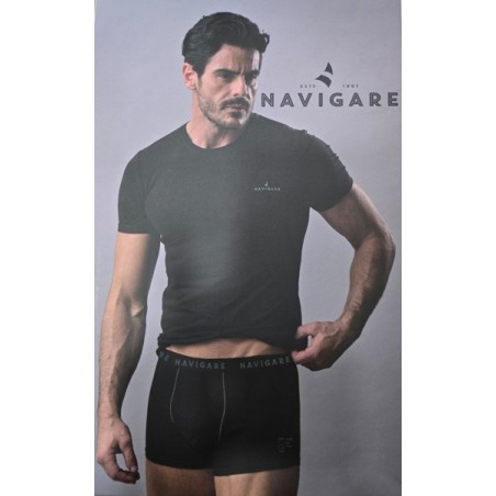 NAVIGARE BOXER+T-SHIRT GIROC.NERO