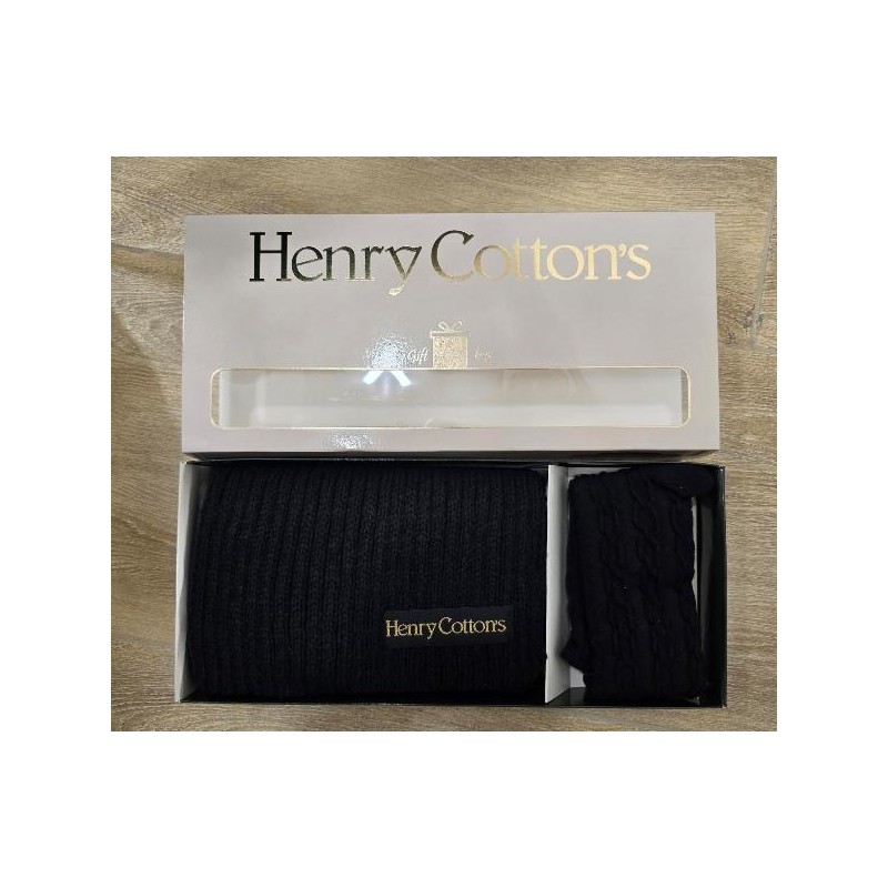 HENRY COTTON'S GIFT BOX 1CALZA+1 SCIARPA NERO
