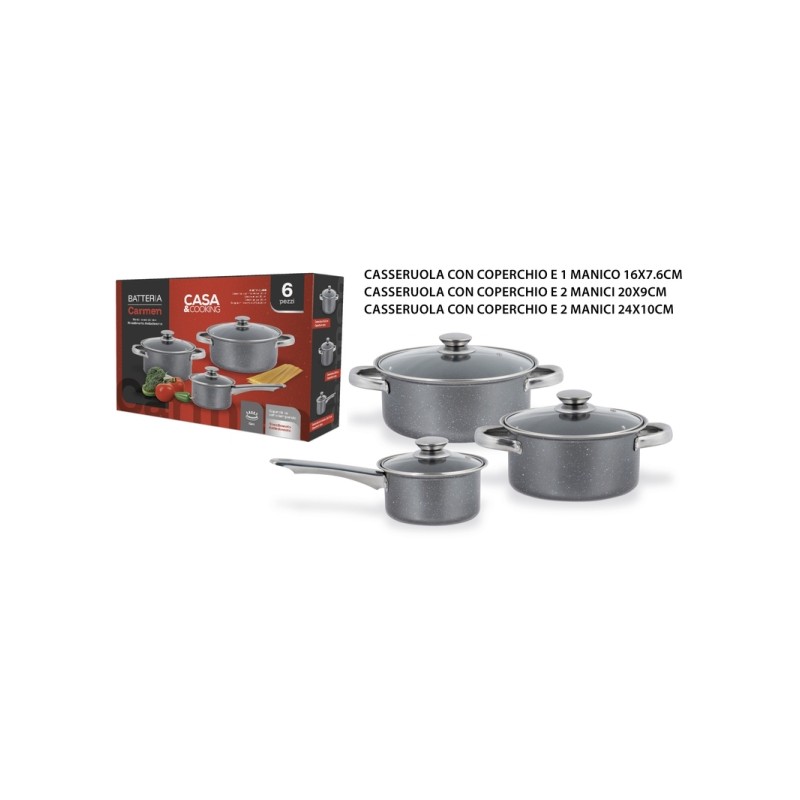BATTERIA PENTOLE CARMEN 6PZ CM16/2