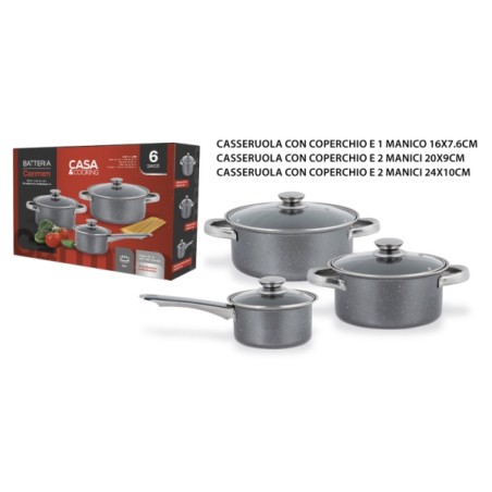 BATTERIA PENTOLE CARMEN 6PZ CM16/2
