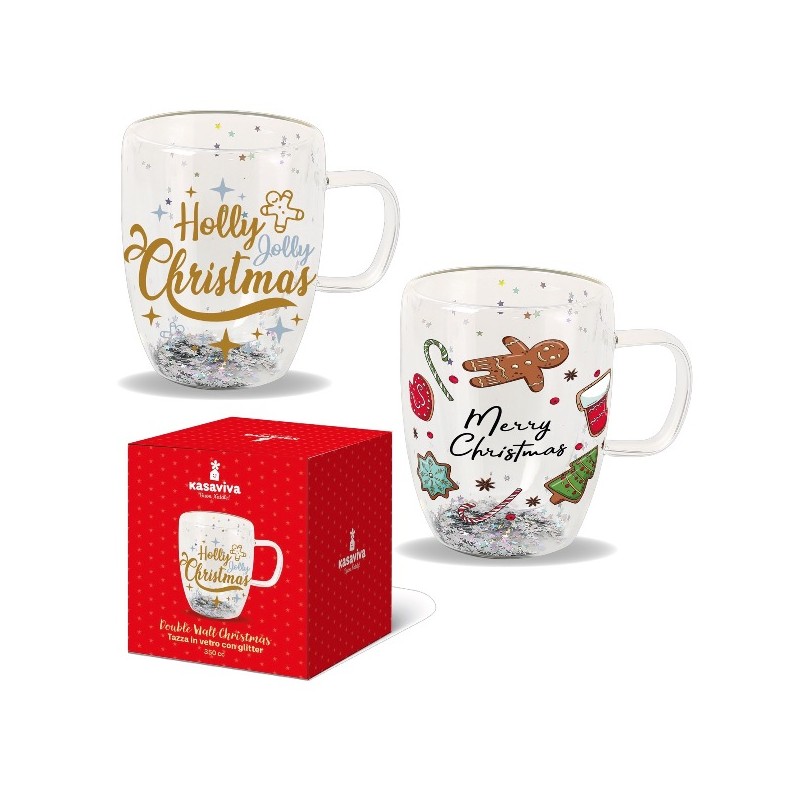 TAZZA VETRO DOUBLE WALL XMAS 350CC ASS.