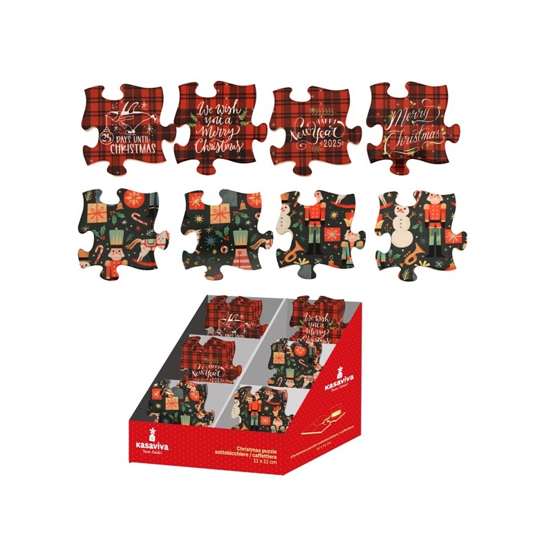 SOTTOBICCHIERE XMAS PUZZLE IN CERAM ICA