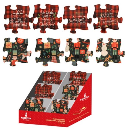 SOTTOBICCHIERE XMAS PUZZLE IN CERAM ICA