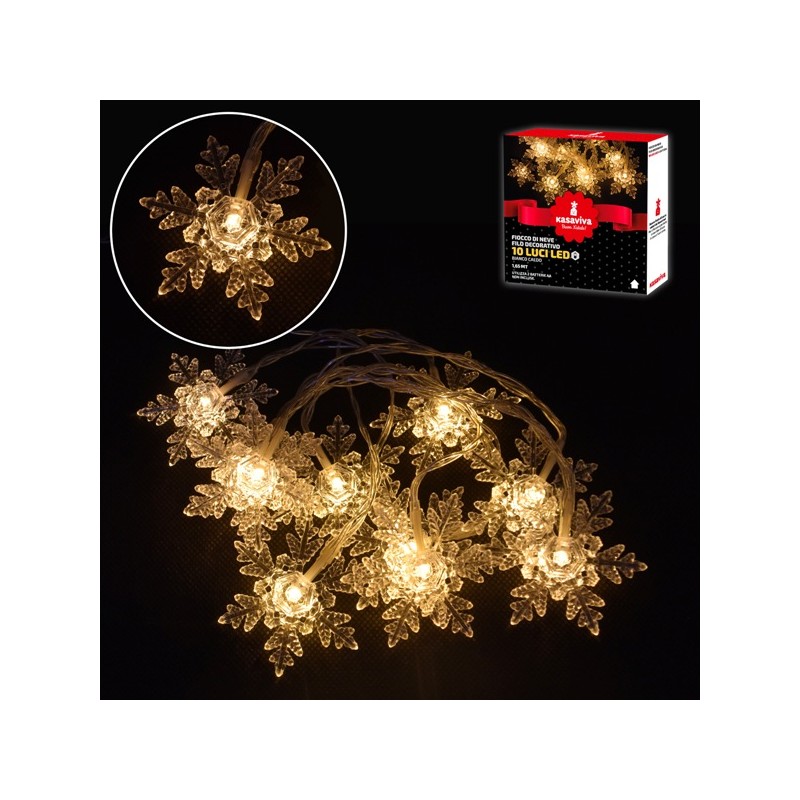 FILO FIOCCO DI NEVE 10 LED CM.165 B ATTE