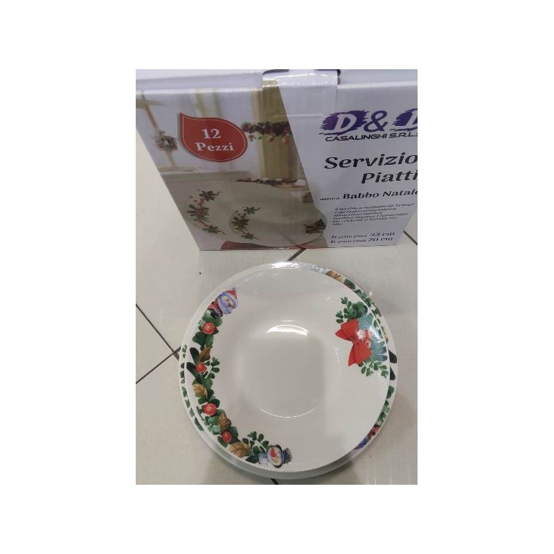 SERVIZIO 12 PIATTI BABBO NATALE
