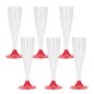 CALICE FLUTE TRASP.+ BASE ROSSO 6PZ